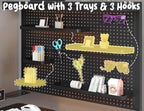 L Shaped Gaming Desk with Pegboard Hutch Shelves