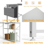 L Shaped Gaming Desk with Power Outlets