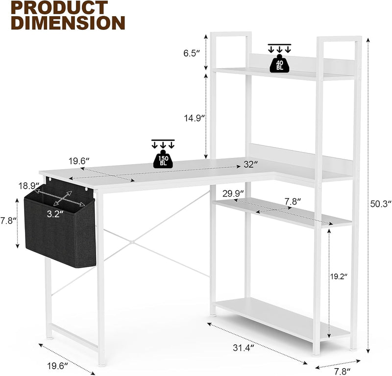 L Shaped Gaming Desk with Reversible