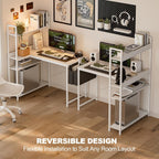 L Shaped Gaming Desk with Reversible