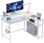 L Shaped Gaming Desk with RGB LED Lights
