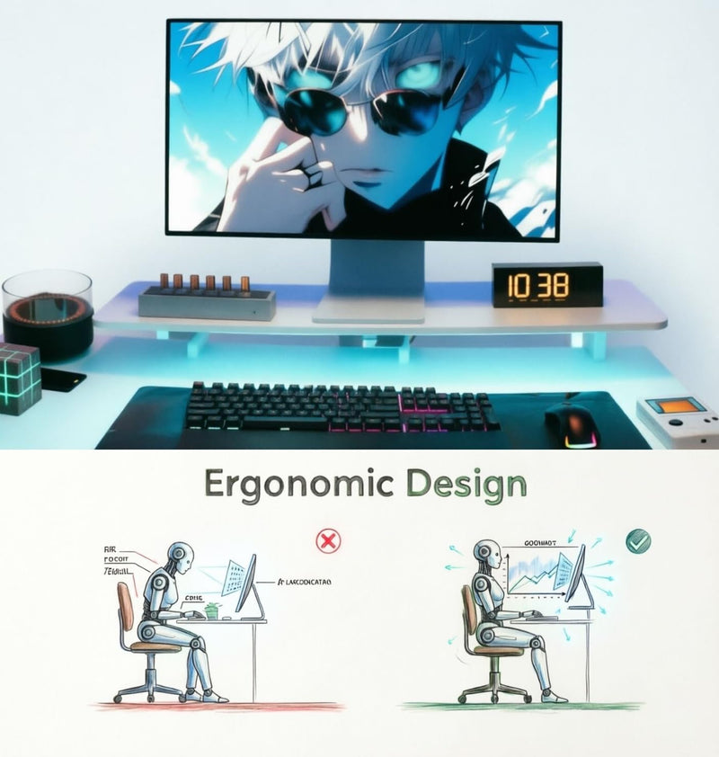 L Shaped Gaming Desk with RGB LED Lights