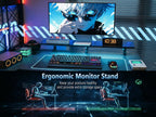 L Shaped Gaming Desk with RGB LED Lights