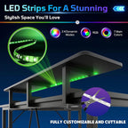 L Shaped Gaming Desk with RGB LED Lights