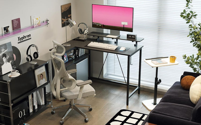 L Shaped Gaming Desk with RGB LED Lights