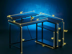 L Shaped Gaming Desk with RGB LED Lights