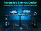 L Shaped Gaming Desk with RGB LED Lights