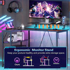 L Shaped Gaming Desk with RGB LED Lights