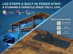 L Shaped Gaming Desk with RGB LED Lights