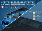 L Shaped Gaming Desk with RGB LED Lights