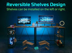 L Shaped Gaming Desk with RGB LED Lights