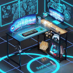 L Shaped Gaming Desk with RGB LED Lights