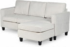 L-Shaped Sectional Sofa 3 Seater Boucle Fabric
