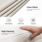 L-Shaped Sectional Sofa 3 Seater Boucle Fabric