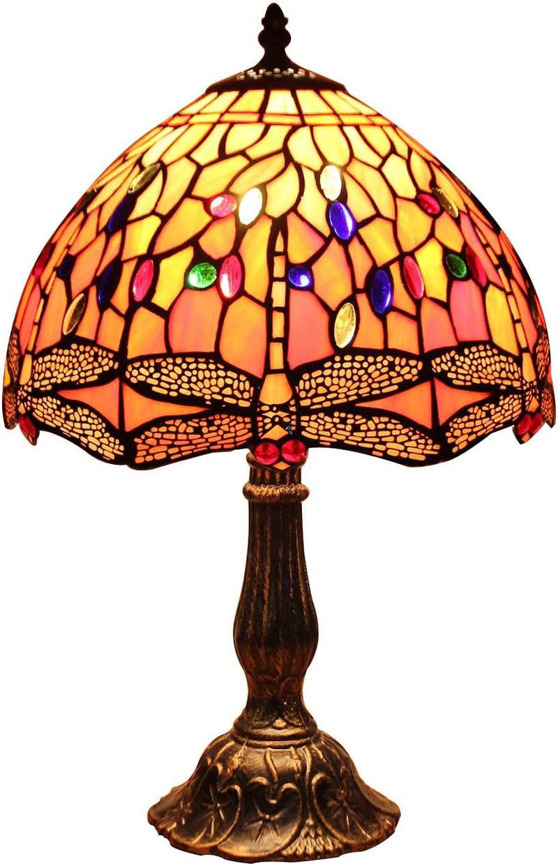 L30023 Dragonfly Tiffany Style Stained Glass Table Lamp