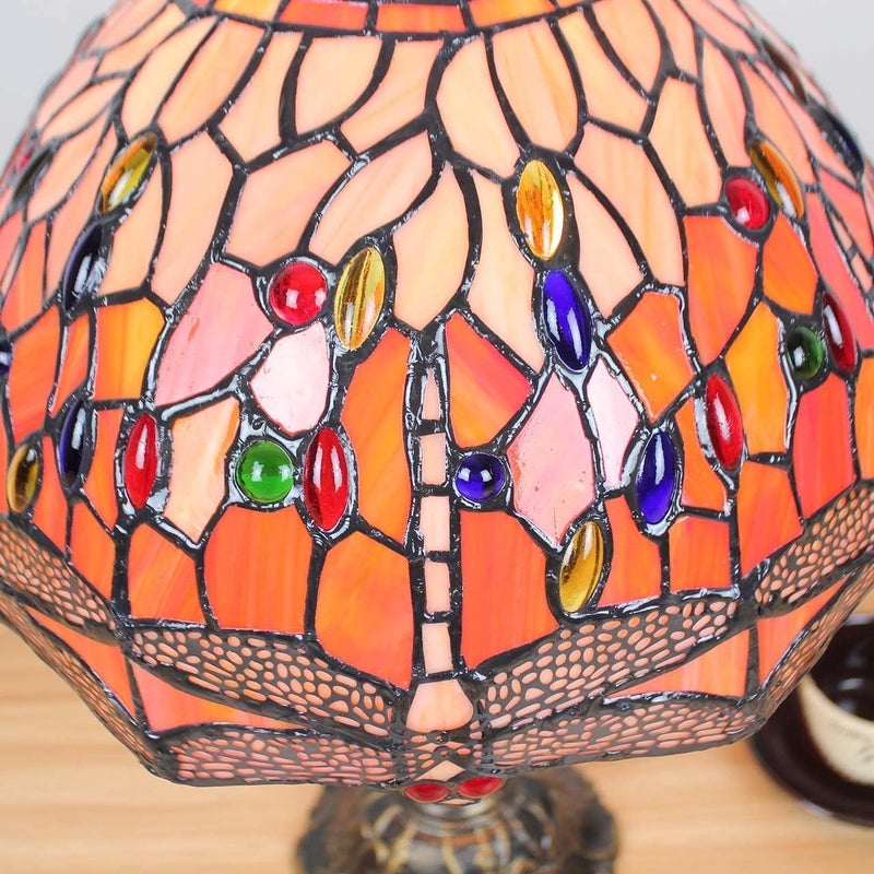 L30023 Dragonfly Tiffany Style Stained Glass Table Lamp