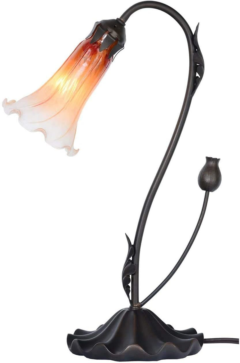 Lily Flower Blown Glass Accent Table Lamp