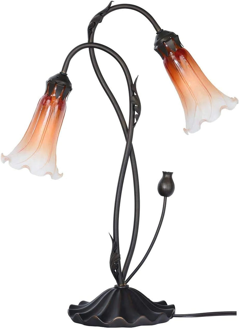 Lily Flower Blown Glass Accent Table Lamp
