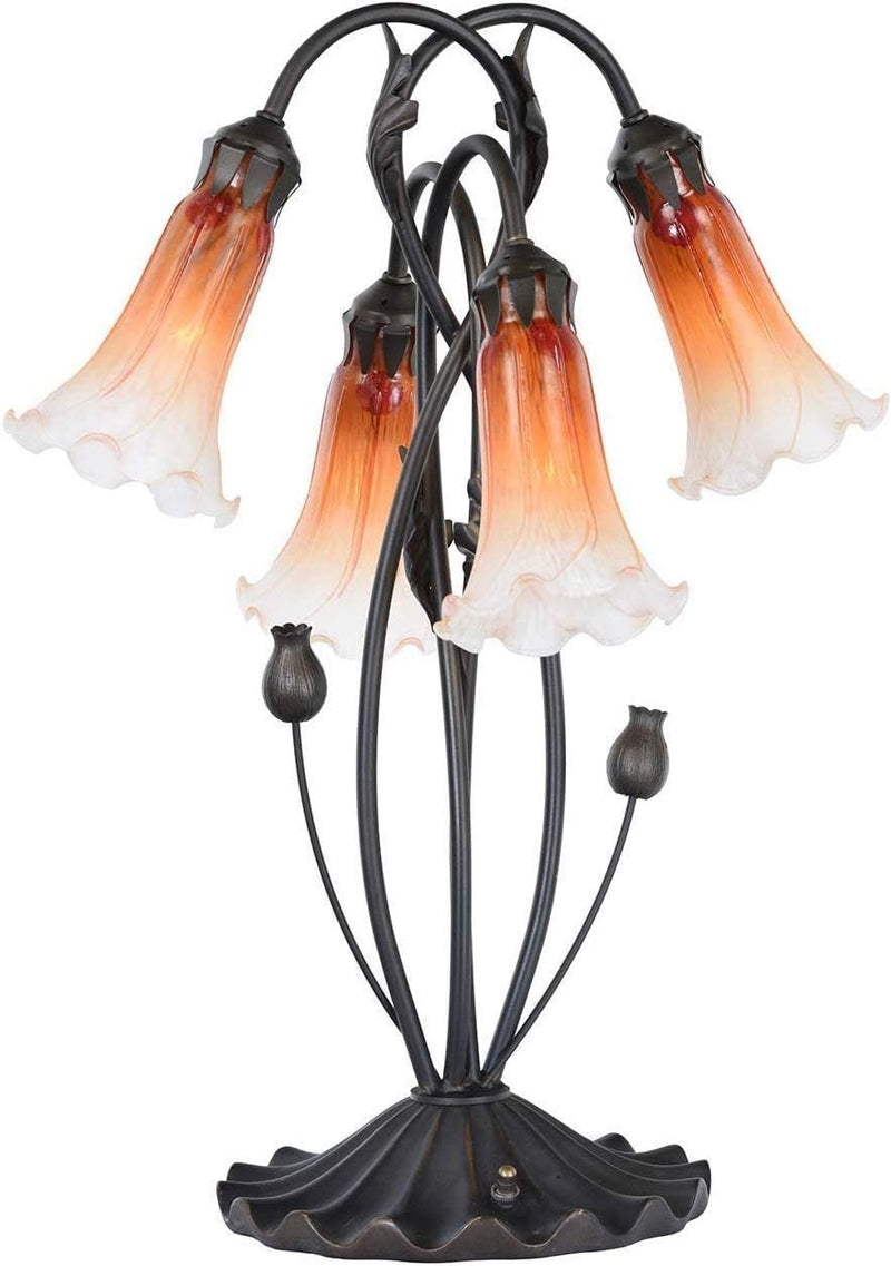 Lily Flower Blown Glass Accent Table Lamp