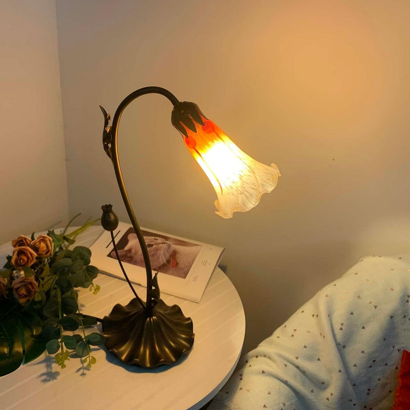 Lily Flower Blown Glass Accent Table Lamp