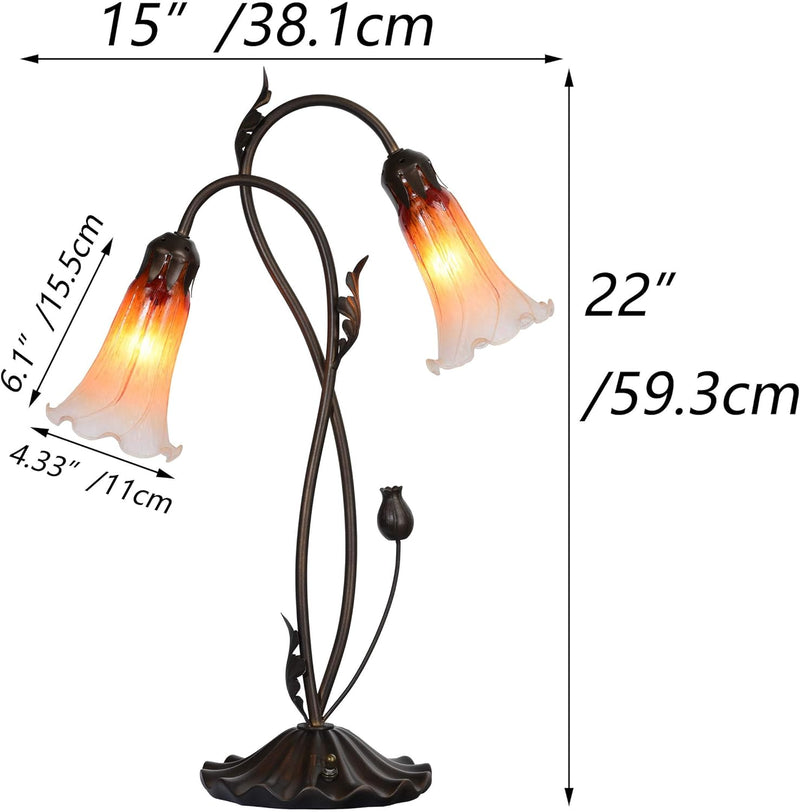 Lily Flower Blown Glass Accent Table Lamp