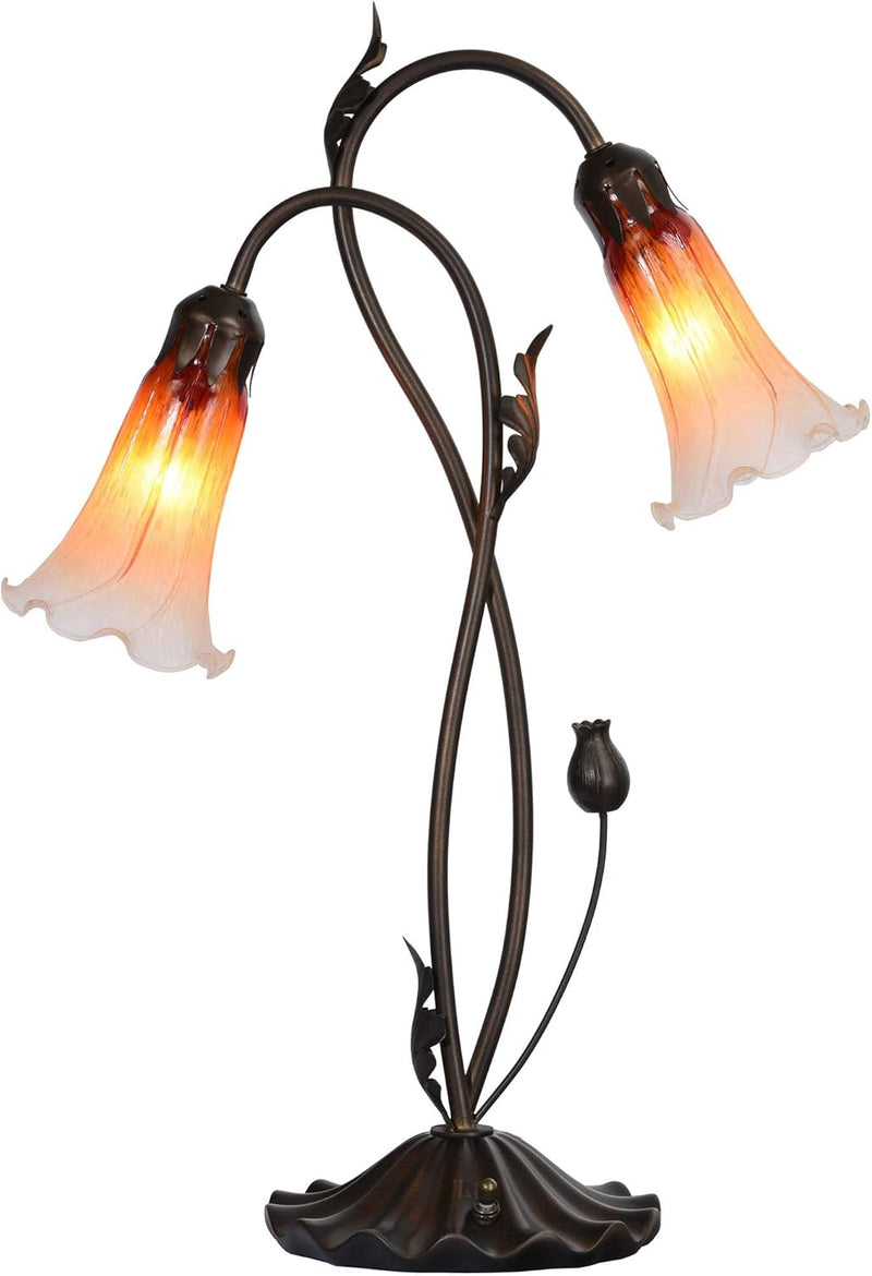 Lily Flower Blown Glass Accent Table Lamp