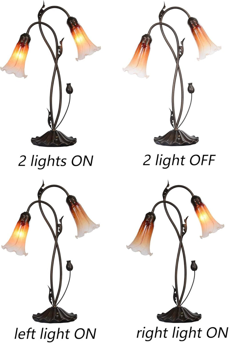 Lily Flower Blown Glass Accent Table Lamp