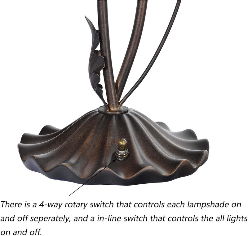Lily Flower Blown Glass Accent Table Lamp