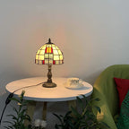 L30728 Colour Block Tiffany Style Stained Glass Table
