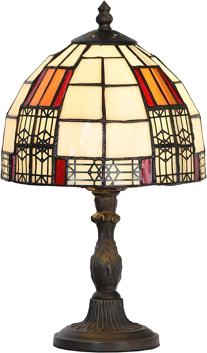 L30728 Colour Block Tiffany Style Stained Glass Table