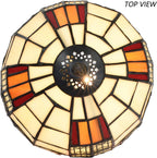 L30728 Colour Block Tiffany Style Stained Glass Table