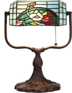 L30760 Rose Flower Tiffany Style Stained Glass Bankers