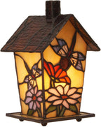 L30782 Birdhouse Tiffany Style Stained Glass Table Lamp