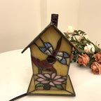 L30782 Birdhouse Tiffany Style Stained Glass Table Lamp