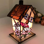 L30782 Birdhouse Tiffany Style Stained Glass Table Lamp