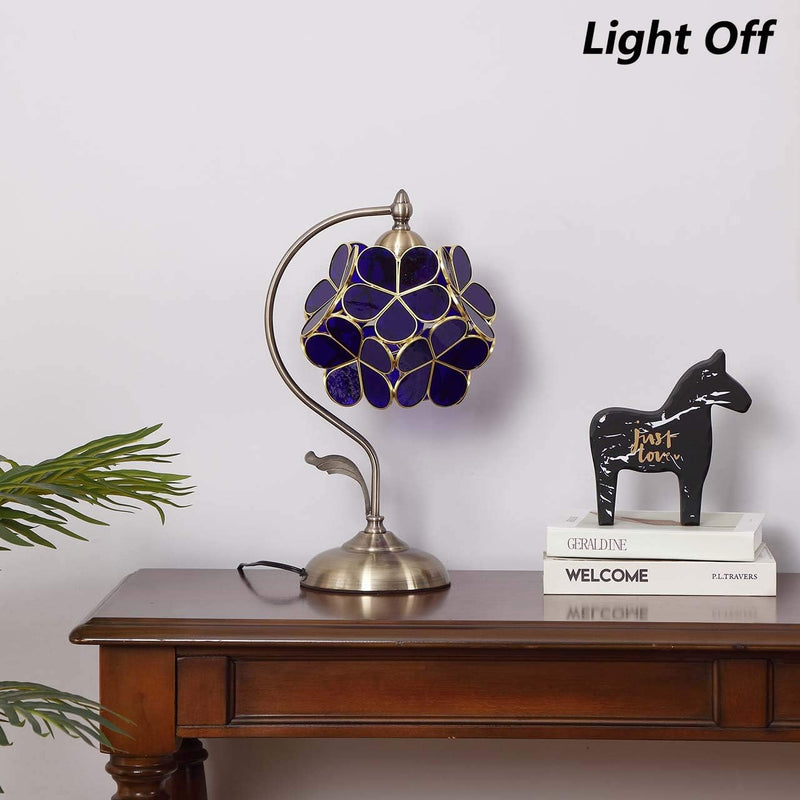 Tiffany Style Stained Glass Flower Petal Table Lamp