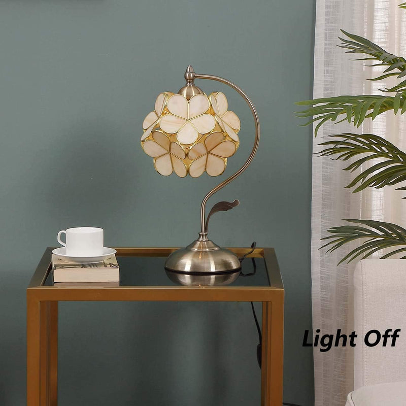 Tiffany Style Stained Glass Flower Petal Table Lamp