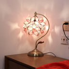 Tiffany Style Stained Glass Flower Petal Table Lamp