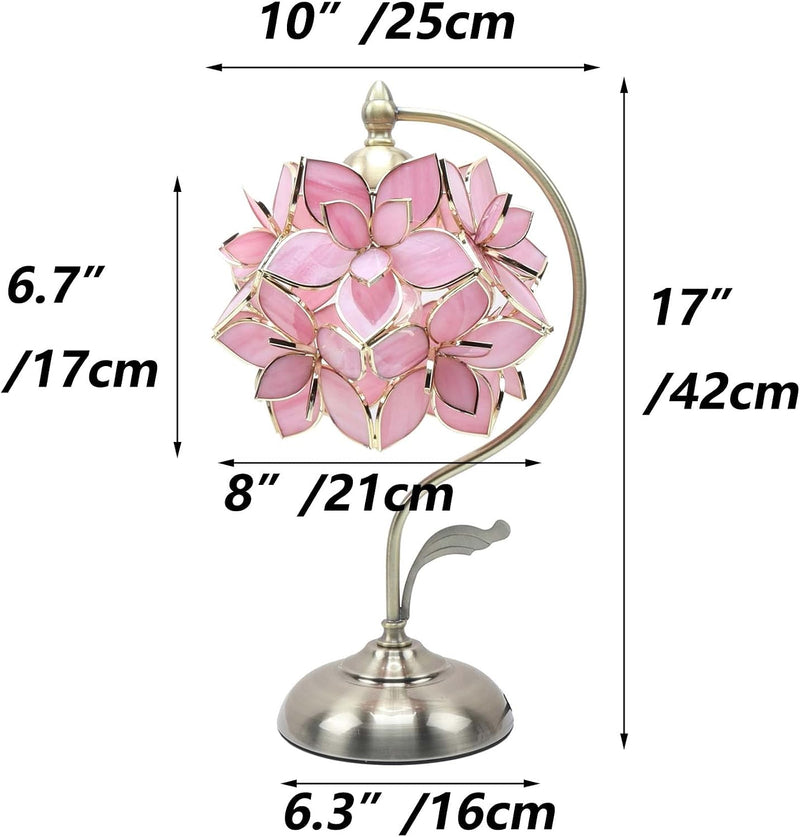 Tiffany Style Stained Glass Flower Petal Table Lamp