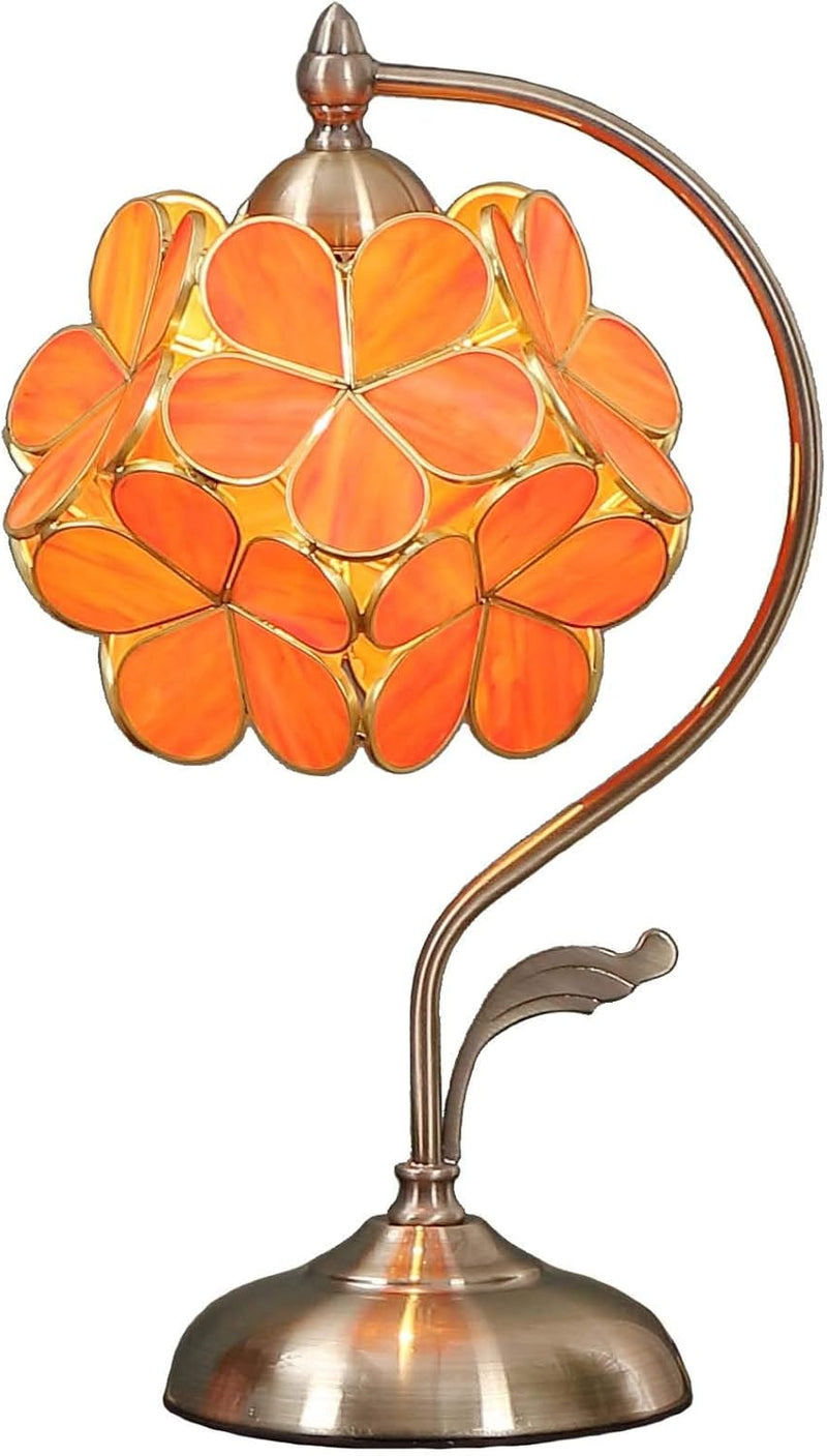 Tiffany Style Stained Glass Flower Petal Table Lamp