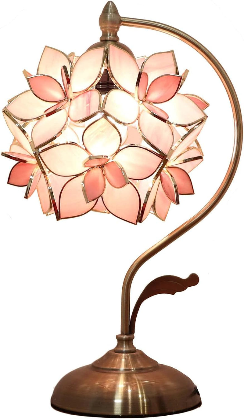 Tiffany Style Stained Glass Flower Petal Table Lamp