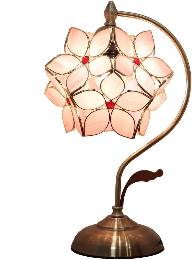 Tiffany Style Stained Glass Flower Petal Table Lamp