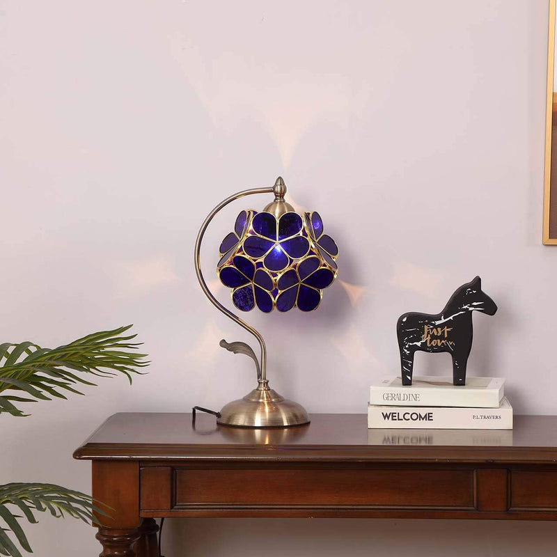 Tiffany Style Stained Glass Flower Petal Table Lamp