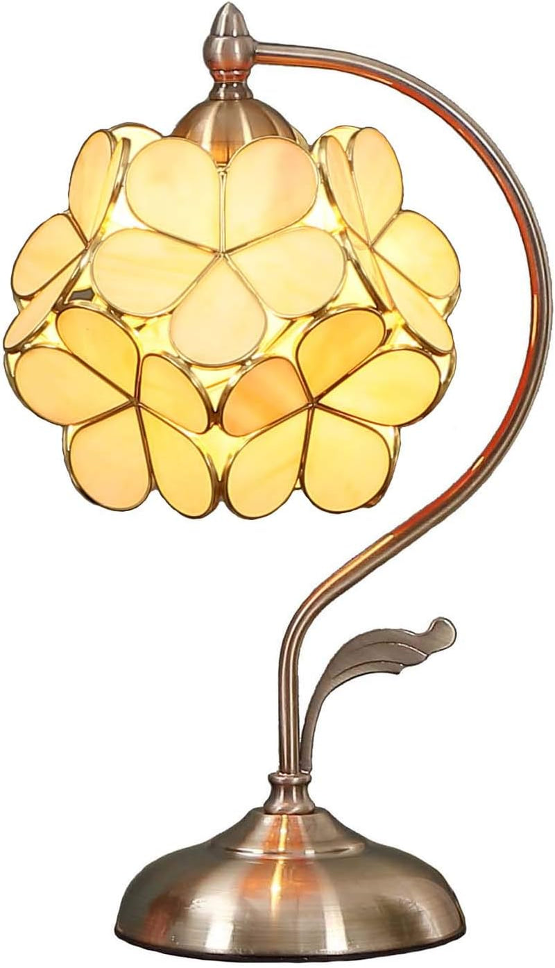 Tiffany Style Stained Glass Flower Petal Table Lamp