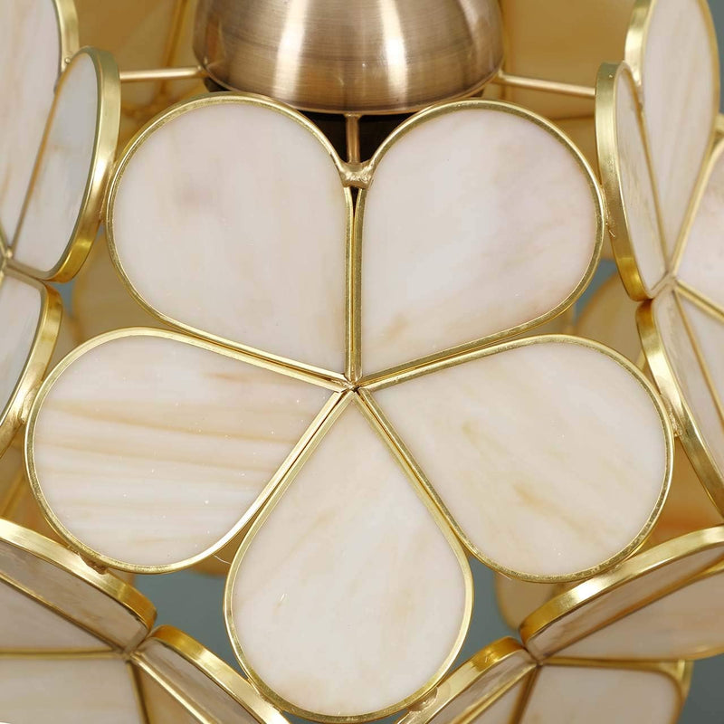 Tiffany Style Stained Glass Flower Petal Table Lamp