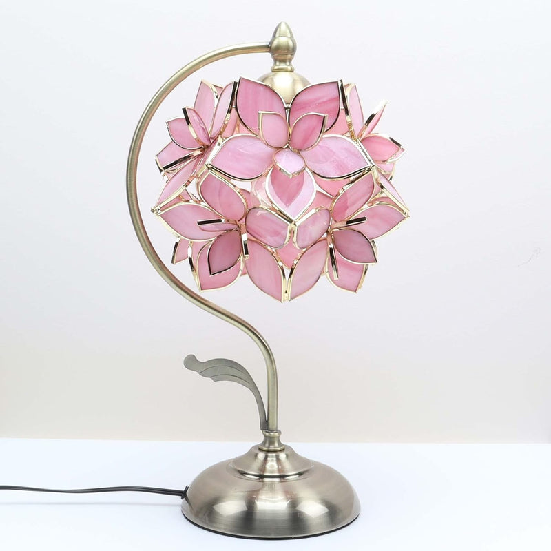 Tiffany Style Stained Glass Flower Petal Table Lamp