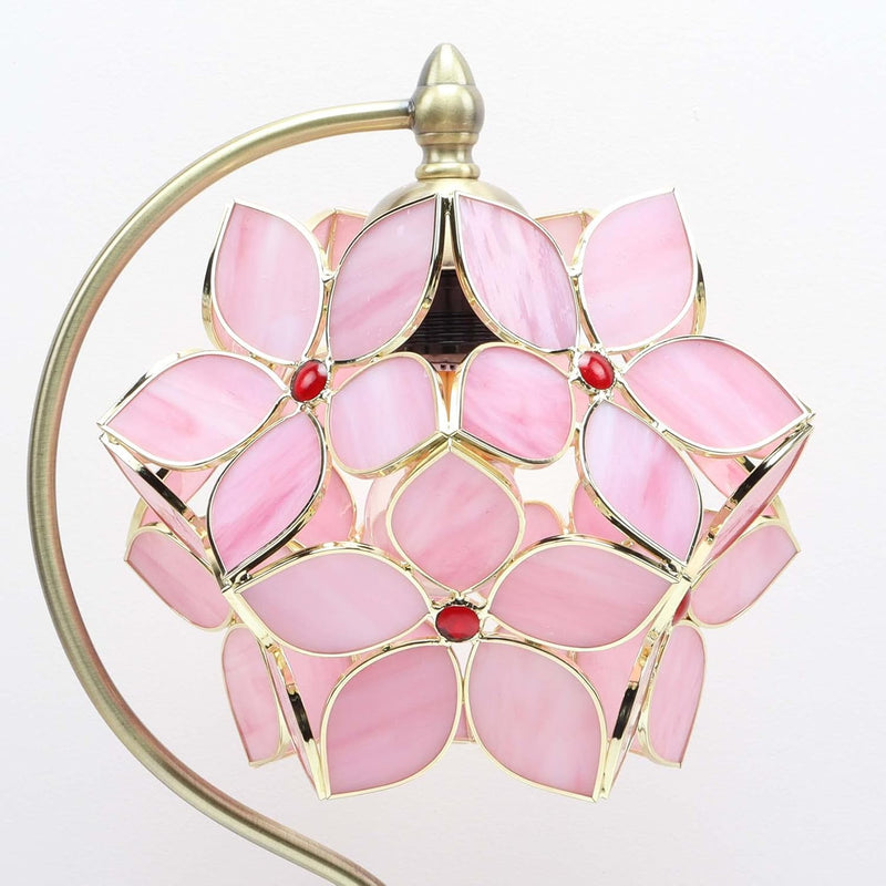 Tiffany Style Stained Glass Flower Petal Table Lamp