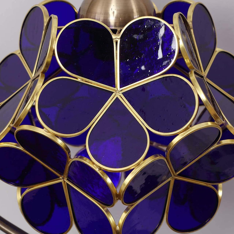 Tiffany Style Stained Glass Flower Petal Table Lamp