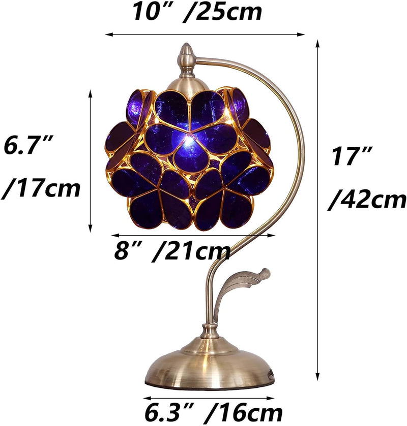 Tiffany Style Stained Glass Flower Petal Table Lamp