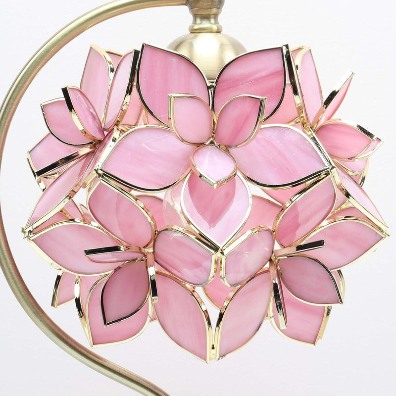 Tiffany Style Stained Glass Flower Petal Table Lamp